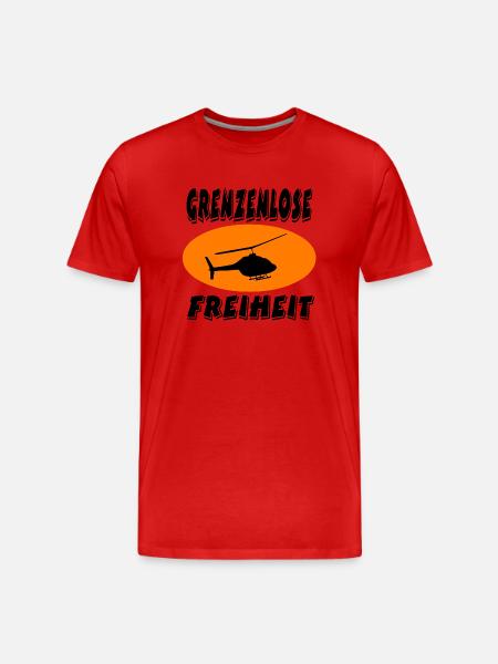 Hubschrauber - Männer Premium Bio T-Shirt - Rot