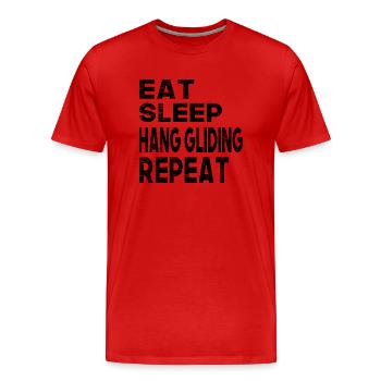 Manger Sommeil Deltaplane Répéter - T-shirt bio Premium Homme - rouge - Devant - Damien (186cm)