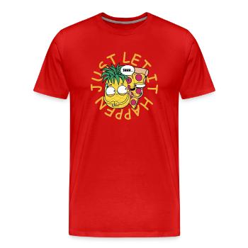 SHHH....Just Let It Happen - Pizza Ananas Witzig - Männer Premium Bio T-Shirt - Rot - Vorne - Damien (186cm)