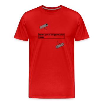 Geschenkidee Geschenk Level Up Gaming Geburtstag - Männer Premium Bio T-Shirt - Rot - Vorne - Damien (186cm)
