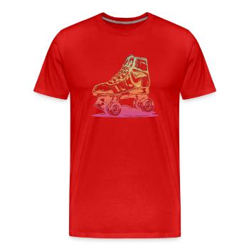 rollerblades rollerblade skates rollerskates retro - Men's Premium Organic T-Shirt - red - Front - Damien (186cm)