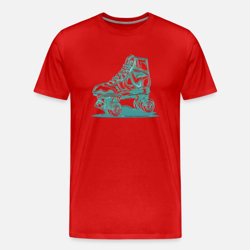 Rollerblades Rollerblade Skates Rollschuhe Retro - Männer Premium Bio T-Shirt - Rot
