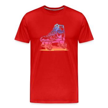 rollerblades rollerblade skates rollerskates retro - Men's Premium Organic T-Shirt - red - Front - Damien (186cm)