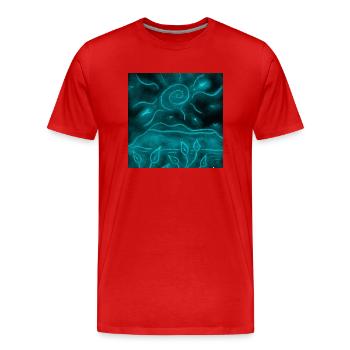 PAYSAGE NOCTURNE D’AZULITO - T-shirt bio Premium Homme - rouge - Devant - Damien (186cm)