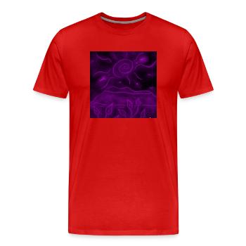 PAYSAGE NOCTURNE VIOLET - T-shirt bio Premium Homme - rouge - Devant - Damien (186cm)