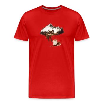 Éclaboussure de café - T-shirt bio Premium Homme - rouge - Devant - Damien (186cm)