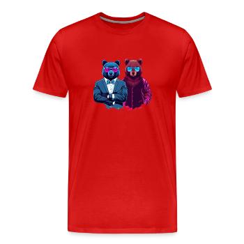 cool boss bear bros with sunglasses on - Männer Premium Bio T-Shirt - Rot - Vorne - Damien (186cm)