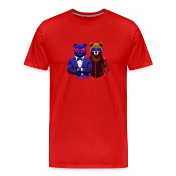 cool boss bear bros with sunglasses on - Männer Premium Bio T-Shirt - Rot - Vorne - Damien (186cm)