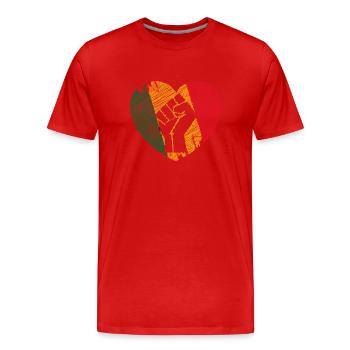 Black History Month - Männer Premium Bio T-Shirt - Rot - Vorne - Damien (186cm)