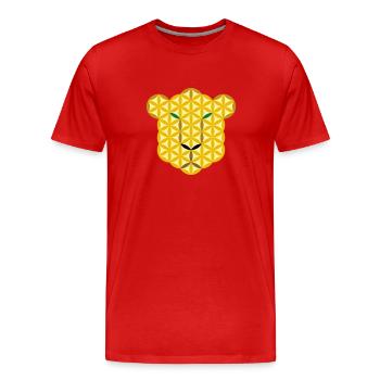 Leopard of Life Gr/E - Men's Premium Organic T-Shirt - red - Front - Damien (186cm)