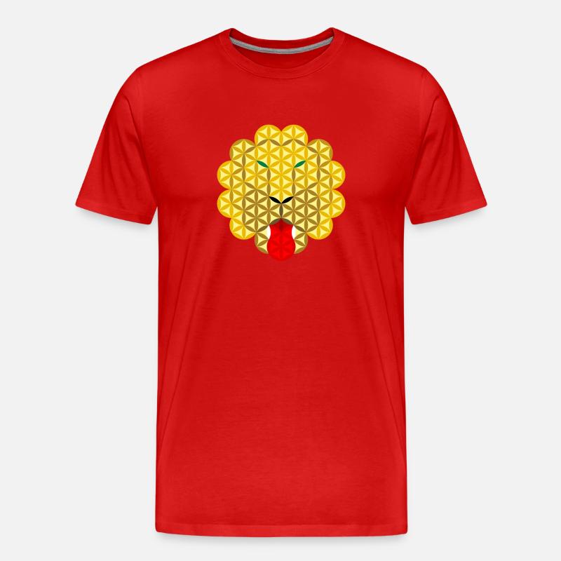 Löwe des Lebens SMLB/TGR - Männer Premium Bio T-Shirt - Rot