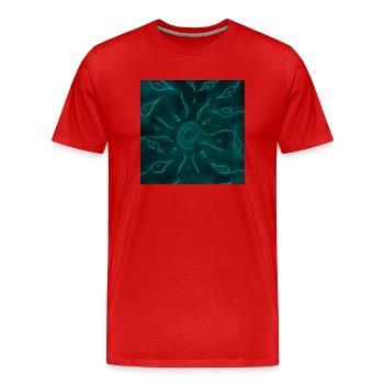 SOLEIL ET FLEURS BLEUES - T-shirt bio Premium Homme - rouge - Devant - Damien (186cm)