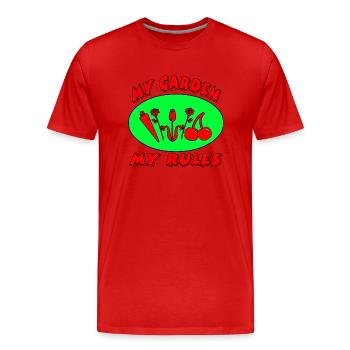 Garden - Men's Premium Organic T-Shirt - red - Front - Damien (186cm)