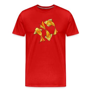 Poissons - T-shirt bio Premium Homme - rouge - Devant - Damien (186cm)