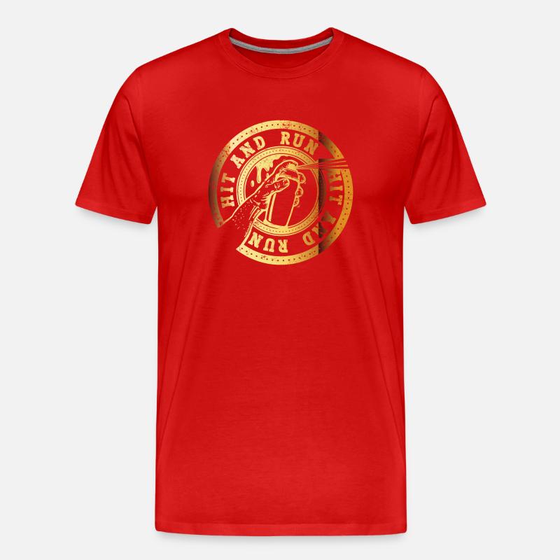 Graffiti Hit and run - Männer Premium Bio T-Shirt - Rot