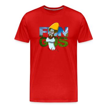 Fungus mit verschränkten Armen - Männer Premium Bio T-Shirt - Rot - Vorne - Damien (186cm)