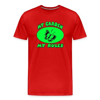 Garden - Men's Premium Organic T-Shirt - red - Front - Damien (186cm)