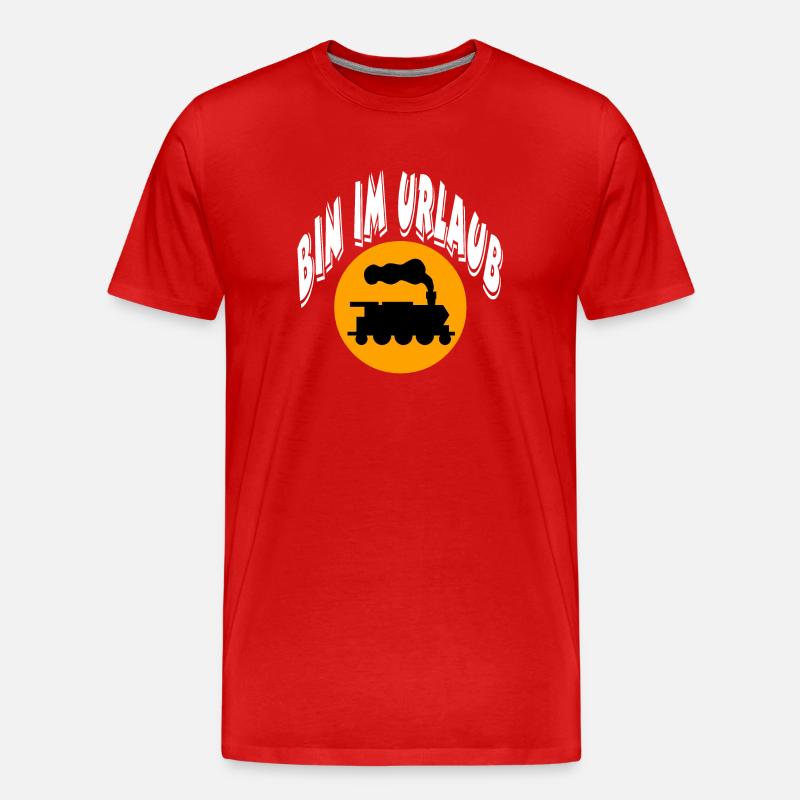 Eisenbahn - Männer Premium Bio T-Shirt - Rot
