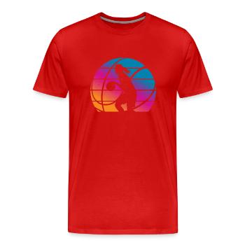 Basketball Mädchen Frau - Männer Premium Bio T-Shirt - Rot - Vorne - Damien (186cm)