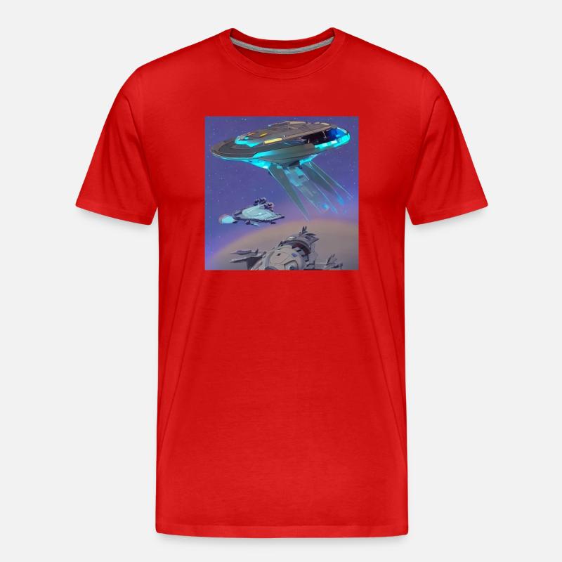 Cosmic Creativity 1 - Männer Premium Bio T-Shirt - Rot