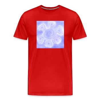 SOLESASO BLUE - Men's Premium Organic T-Shirt - red - Front - Damien (186cm)