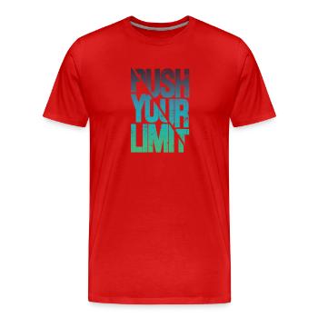 Push your limit - Men's Premium Organic T-Shirt - red - Front - Damien (186cm)