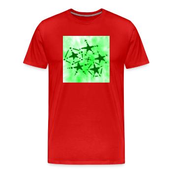 5 ÉTOILES VERT SOURIANT - T-shirt bio Premium Homme - rouge - Devant - Damien (186cm)
