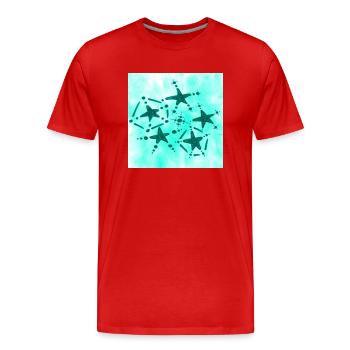 5 ÉTOILES AZULITO SOURIANT - T-shirt bio Premium Homme - rouge - Devant - Damien (186cm)