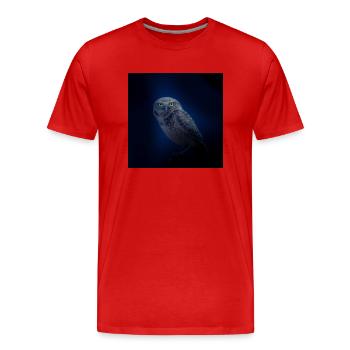 hibou chouette - T-shirt bio Premium Homme - rouge - Devant - Damien (186cm)