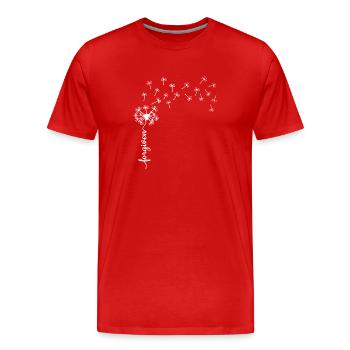 Vergebenes Löwenzahn-Design - Männer Premium Bio T-Shirt - Rot - Vorne - Damien (186cm)