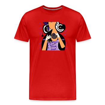 Music Girl - Men's Premium Organic T-Shirt - red - Front - Damien (186cm)