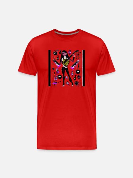 Music Girl - Men's Premium Organic T-Shirt - red