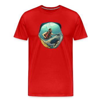 Deep Sea Love - Men's Premium Organic T-Shirt - red - Front - Damien (186cm)