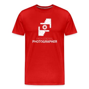 Photographe professionnel - T-shirt bio Premium Homme - rouge - Devant - Damien (186cm)