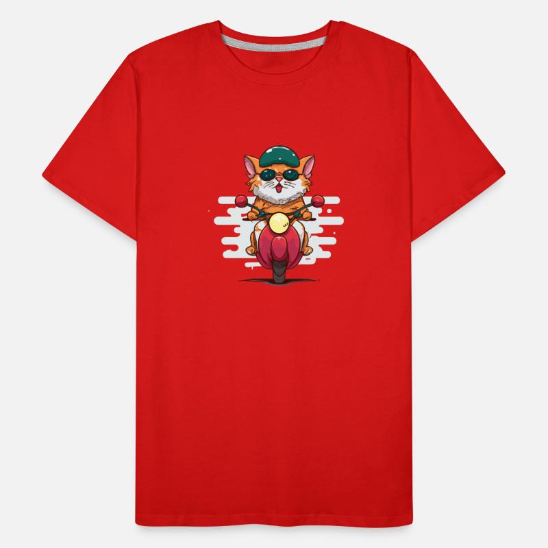 Cat on motorcycle Men's Premium Organic T-Shirt