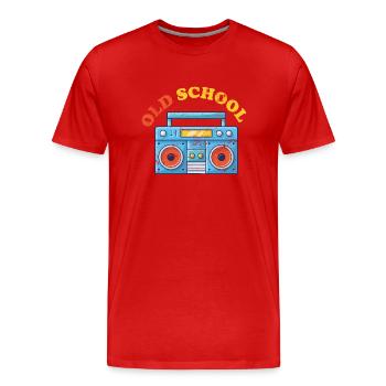 Old School Ghettoblaster - Männer Premium Bio T-Shirt - Rot - Vorne - Damien (186cm)