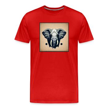 Little Elephant Cartoon Cute Love Adventure 9 - Men's Premium Organic T-Shirt - red - Front - Damien (186cm)