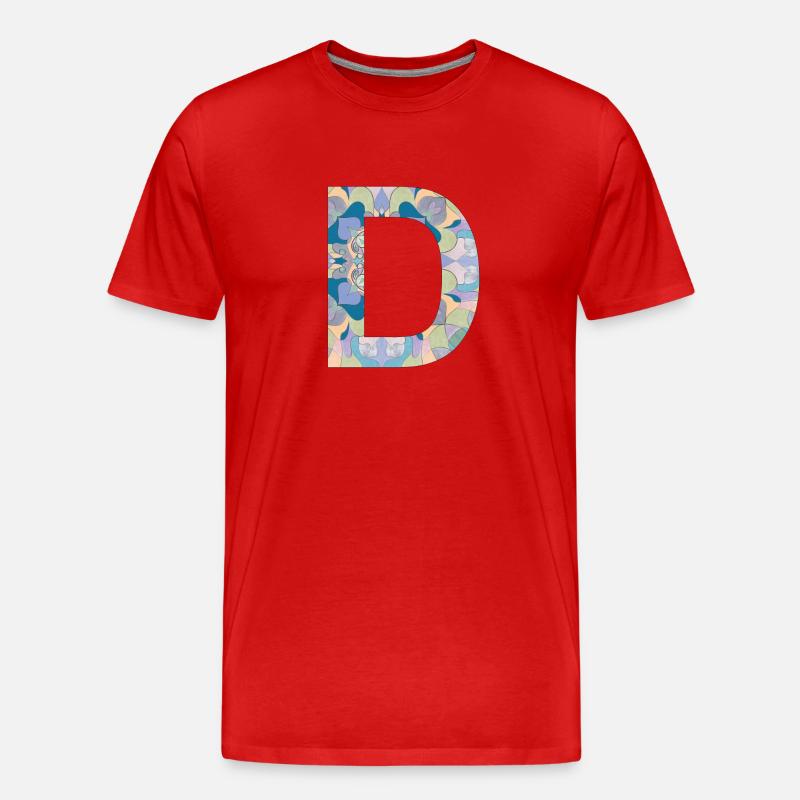 Buchstabe D im Mandala - Männer Premium Bio T-Shirt - Rot