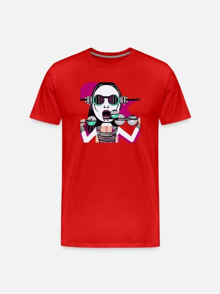 Music Girl - Men's Premium Organic T-Shirt - red