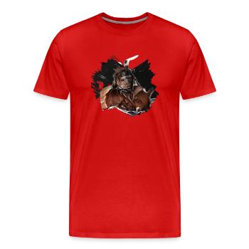 Krampus Percht Devil 2323 - T-shirt bio Premium Homme - rouge - Devant - Damien (186cm)