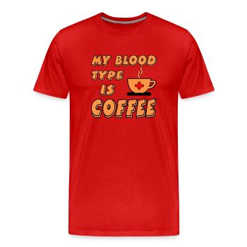 Kaffee - Männer Premium Bio T-Shirt - Rot - Vorne - Damien (186cm)