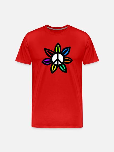 Peace flower - Men's Premium Organic T-Shirt - red