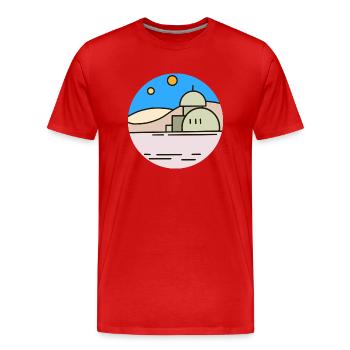 planète désertique - T-shirt bio Premium Homme - rouge - Devant - Damien (186cm)