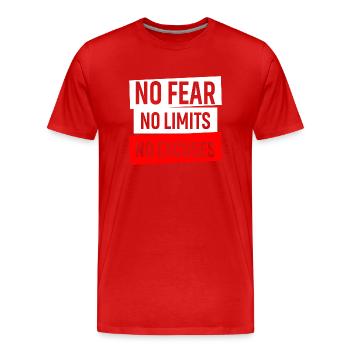 No Fear No Limits No Excuses - Men's Premium Organic T-Shirt - red - Front - Damien (186cm)