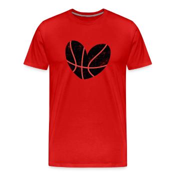 Basketball Liebe Vintage - Männer Premium Bio T-Shirt - Rot - Vorne - Damien (186cm)
