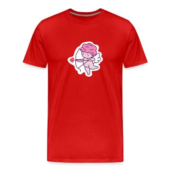 Valentine - T-shirt bio Premium Homme - rouge - Devant - Damien (186cm)