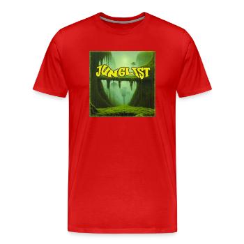 JUNGLIST - Men's Premium Organic T-Shirt - red - Front - Damien (186cm)
