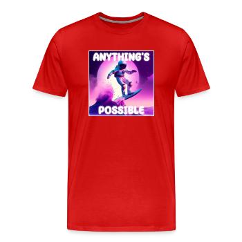 TOUT EST POSSIBLE - T-shirt bio Premium Homme - rouge - Devant - Damien (186cm)