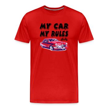 Voiture - T-shirt bio Premium Homme - rouge - Devant - Damien (186cm)