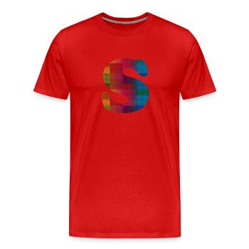 Lettre S - T-shirt bio Premium Homme - rouge - Devant - Damien (186cm)